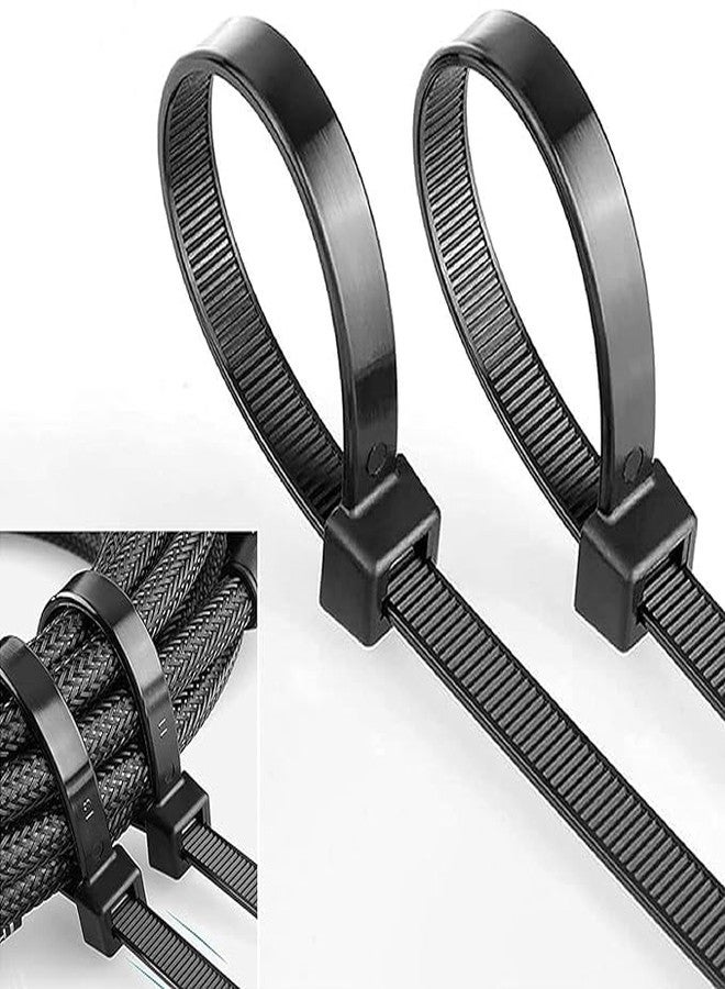 CREWBOLT Heavy Duty Multipurpose Black Nylon Self-Locking Cable Ties | 12" (300 X 7.60 MM) | Zip Ties | Pack of 100 (12 inch) - Image 1